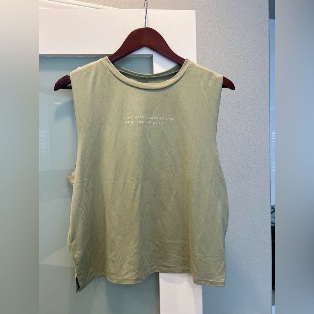 The best things in life make you sweaty Lovers of hYOUmanity workout green Tank